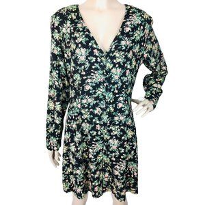 Vintage Young Edwardian Black Floral Button-Down Romper Size M/L